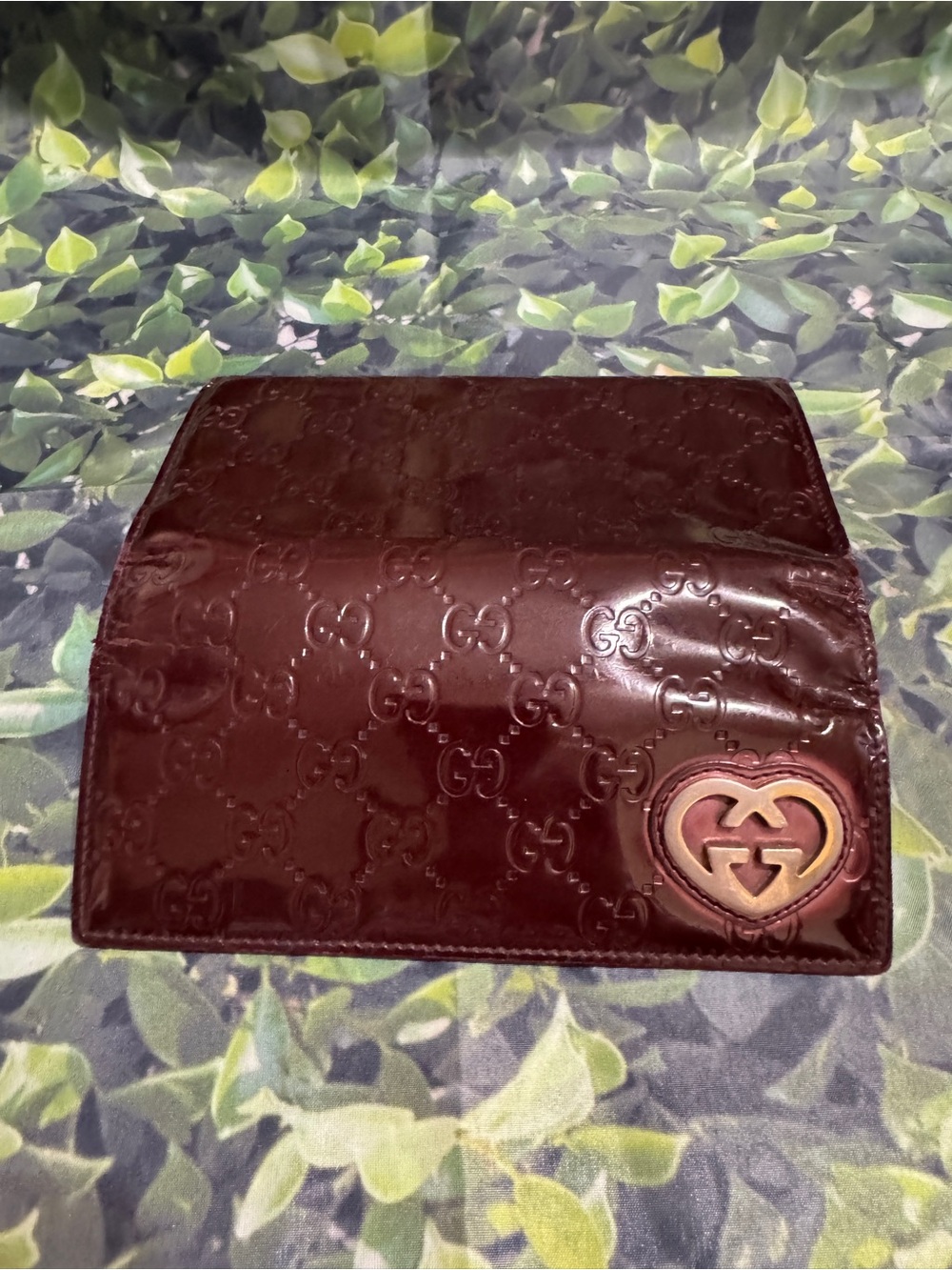 Gucci Guccisma heart shape double G Wallet - Deep Wine - Picture 10 of 13